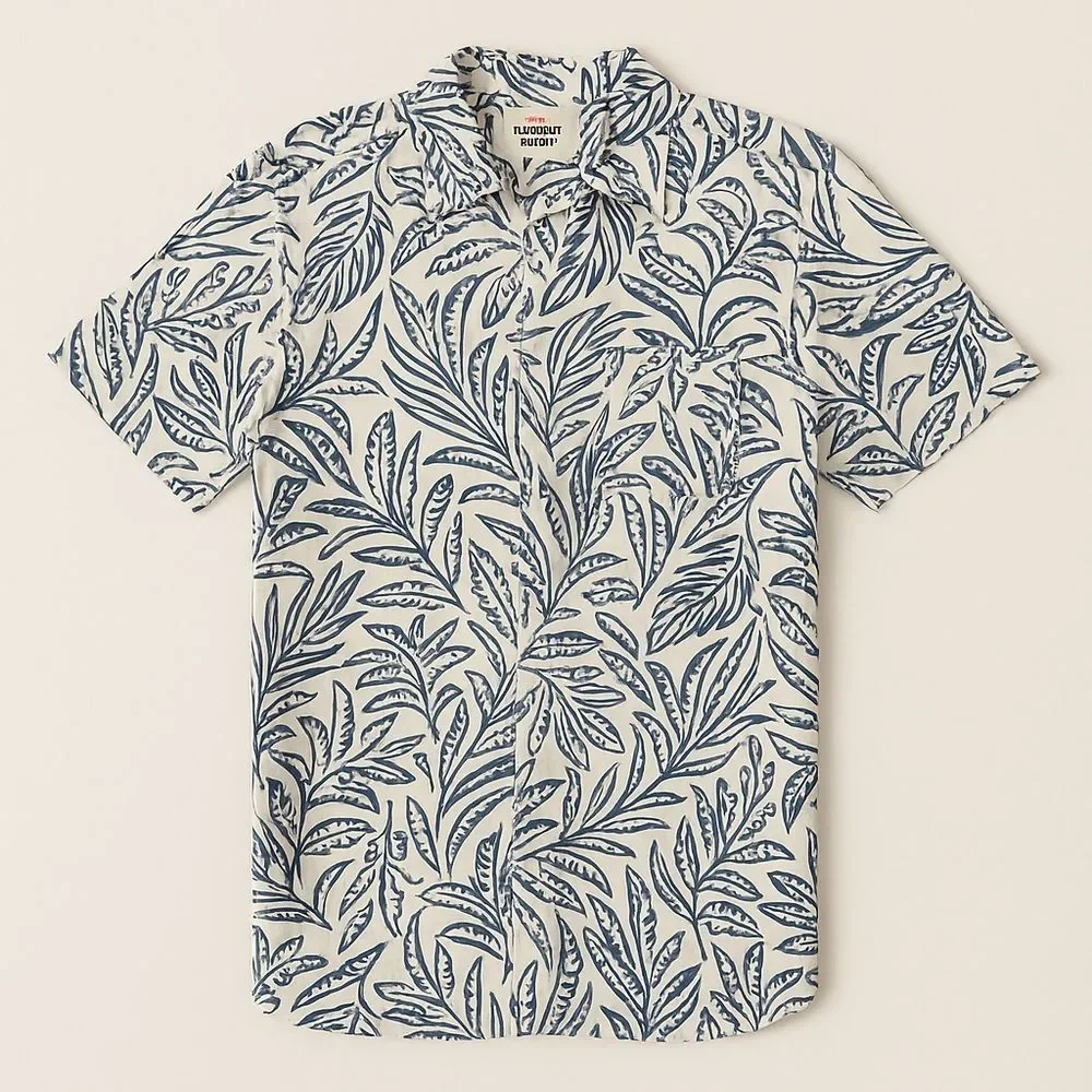 Marine Layer Vintage Hawaiian Print SS Cotton Rayon Shirt | Size Small | NEW - Picture 2 of 5